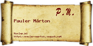 Pauler Márton névjegykártya