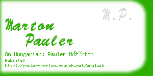 marton pauler business card